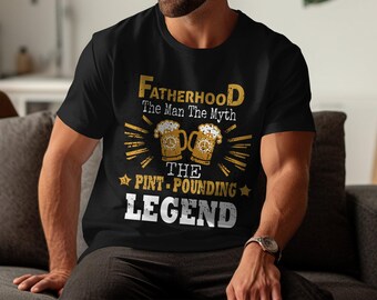 Funny Beer Dad T-Shirt: Fatherhood Pint Pounding Graphic Tee