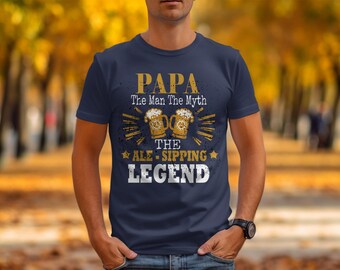 Papa Ale Sipping T-Shirt: Funny Beer Legend Dad Gift