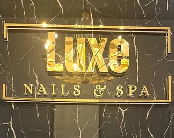 Aangepast logobord-bord met achtergrondverlichting-bord van acryl-aangepast zakelijk bord-neonbord-bord spa salonwinkel-kantoor winkellogobord-muurbord-led-logobord