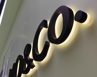 Custom Backlit Business Sign | 3D Logo Wall Sign (Metal/Acrylic)