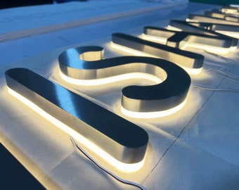 3D-hinterleuchtetes Zeichen | Benutzerdefinierte Metall Backlit Sign | 3D Logo Zeichen | Büro Wandschild | 3D-LED-Acrylschild | 3D Leuchtbuchstaben |Logo Wandschild