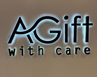 Personalisiertes Laser geschnittenes Geschäftsschild - 3D-Logo für Schönheitssalon, Nagelbar, Bürorezeption, benutzerdefiniertes Logo-Zeichen, von hinten beleuchtetes Schild-Logo