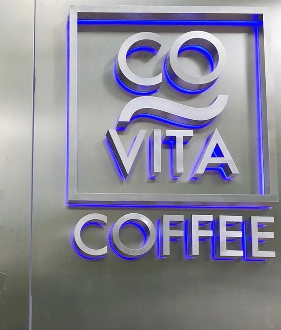 Segni di lettere in metallo 3D per segno di affari del caffè segno