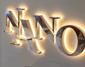 Aangepast zakelijk bord | 3D-bord met achtergrondverlichting | Metalen borden met achtergrondverlichting | Aangepast acrylbord | Metalen bord | Led-bedrijfsbord | Led-bord voor bedrijven
