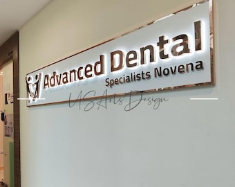 Business Logo Schild |LED-hinterleuchtetes Logo-Schild | Kundenspezifisches Geschäftszeichen | 3D-Business-Zeichen | Metall hinterleuchtetes Schild | Benutzerdefiniertes Zeichen-Logo | Empfang Zeichen