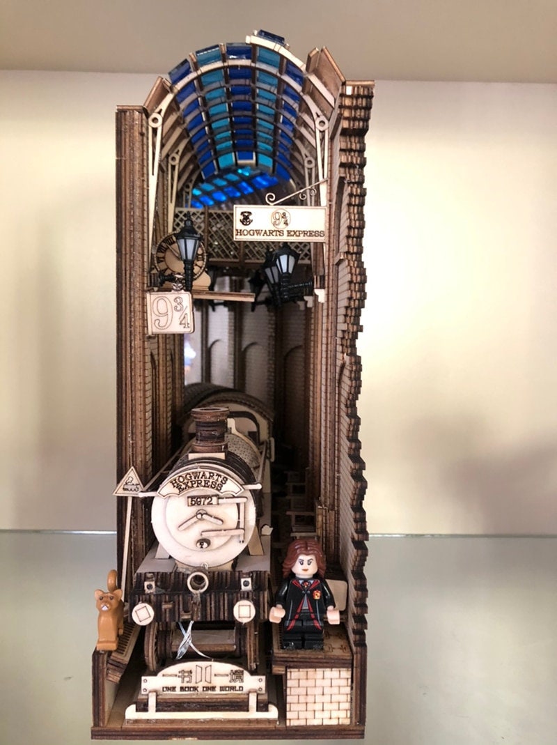 DIY Diagon Alley Book Nook Wooden Bookend Bookshelf Insert Etsy