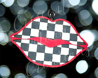 Checkered Lips silicone Freshie mold