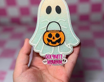 Ghost with treat bucket Silicone Freshie Mold