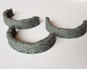 Juego de 3 barricadas SandBag para Wargaming a escala 28/32 mm