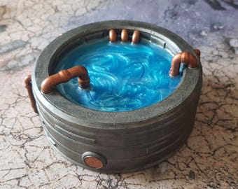 Silo de materiales tóxicos - Terreno para juego de guerra industrial/ciencia ficción a escala 28/32 mm - Pintado