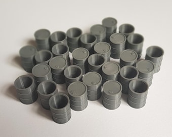30 barriles de petróleo a escala 28/32 mm para Wargaming, terreno disperso (cerrado y abierto)