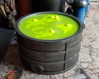 Silo de residuos tóxicos para juegos de mesa/wargaming de 28 mm/32 mm. Impreso en 3D y pintado a mano.