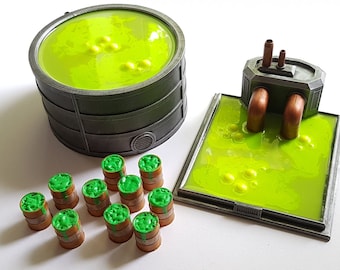 Colección de residuos tóxicos 1 - Terreno de juego de guerra industrial escala 28/32 mm