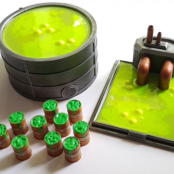 Toxic Waste Collection 1 - Industrial Wargame Terrain 28/32mm Scale