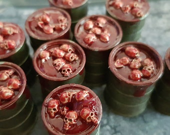 10 barriles de cadáveres impresos en 3D pintados a escala 28 mm/32 mm para juegos de guerra de mesa.