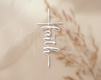 Faith Cross Decal, Cross Stickers, Faith Stickers, Faith Decals, Cute Cross Sticker, Waterproof Stickers, Faith Gifts, Gifts For Her