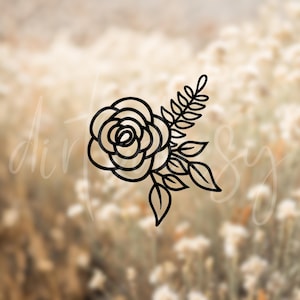 Rose Decal, Floral Stickers, Cute Floral Decal, Gifts For Her, Boho Gift Ideas, Car Decals, Waterproof/Weatherproof, Window Stickers