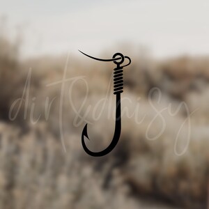 Fishing Hook Decal, Fishing Decals, Fishing Hook Stickers, Cool Stickers, Stickers For Truck, Gifts For Him, Fishing Gifts, Waterproof