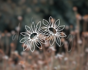 Daisy Decals, Daisy Stickers, Daisy Car Decal, Daisy Laptop Sticker, Waterproof Stickers, Floral Stickers, Floral Gifts, Gift For Her