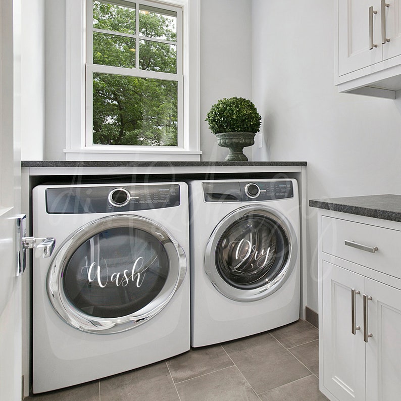 Wash and Dry Stickers, Wash and Dry Decal, Laundry Room Labels, Laundry ...
