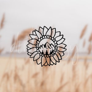 Sunflower Decal, Sunflower Stickers, Flower Stickers, Floral Stickers, Sunflower Gifts, Waterproof Stickers, Weatherproof, Gifts For Her
