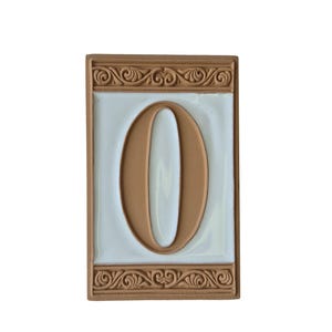 Handbemalte Terrakotta im italienischen Stil und weiße Keramik Zollhaus-Adressnummern Fliesen 4,40 &quot;x 2,70&quot; 10,7 x 6,8 cm
