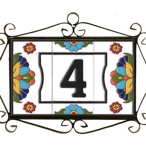 Spanish Designed Miami Ceramic Number and Letter Tiles | Hand-Painted using the dry cord technique 15 x 7.5 cm