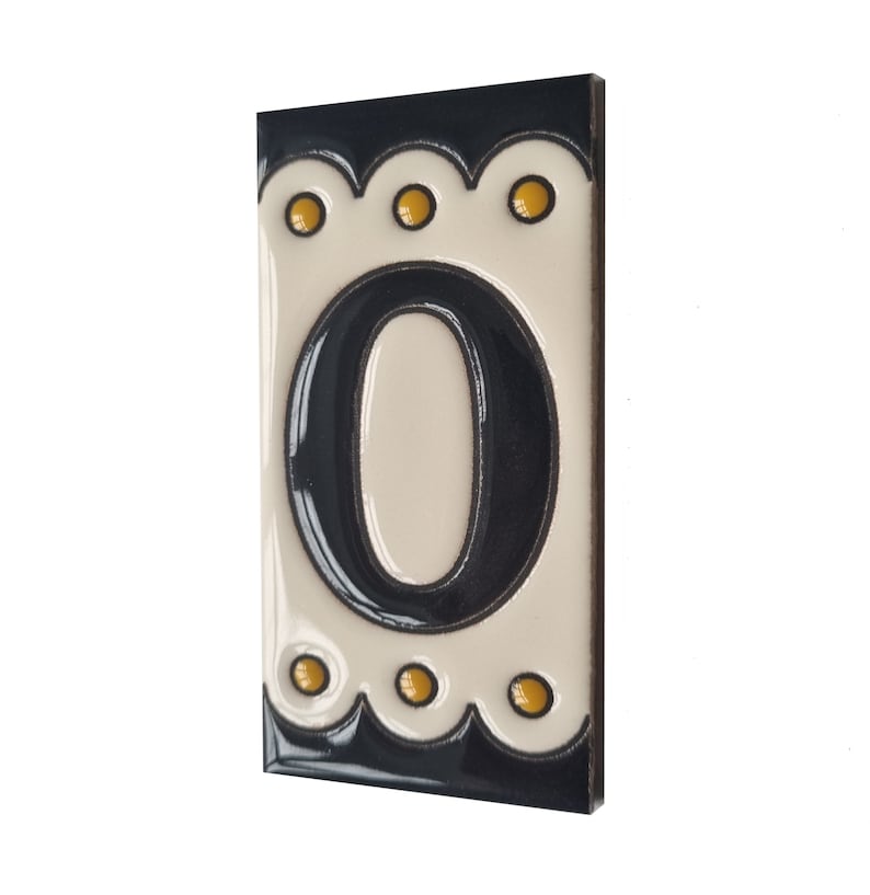 Soto M-3 Spanish Hand-painted Ceramic 11 x 5.5 cm or 2.165 x 4.331 inch House Number Tiles & Accessories