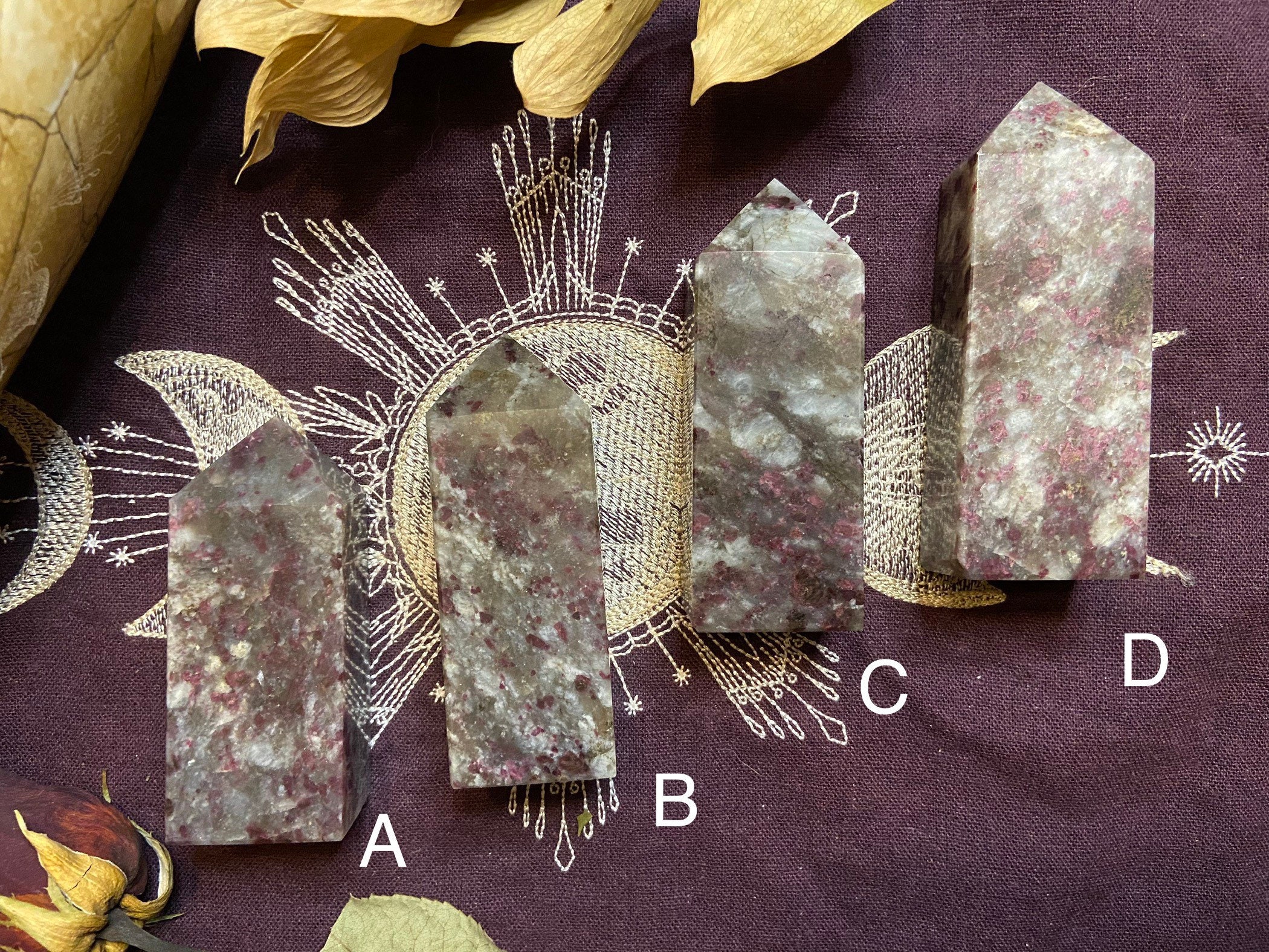 Plum Blossom Tourmaline Point, Plum Blossom Tourmaline Tower, Natural