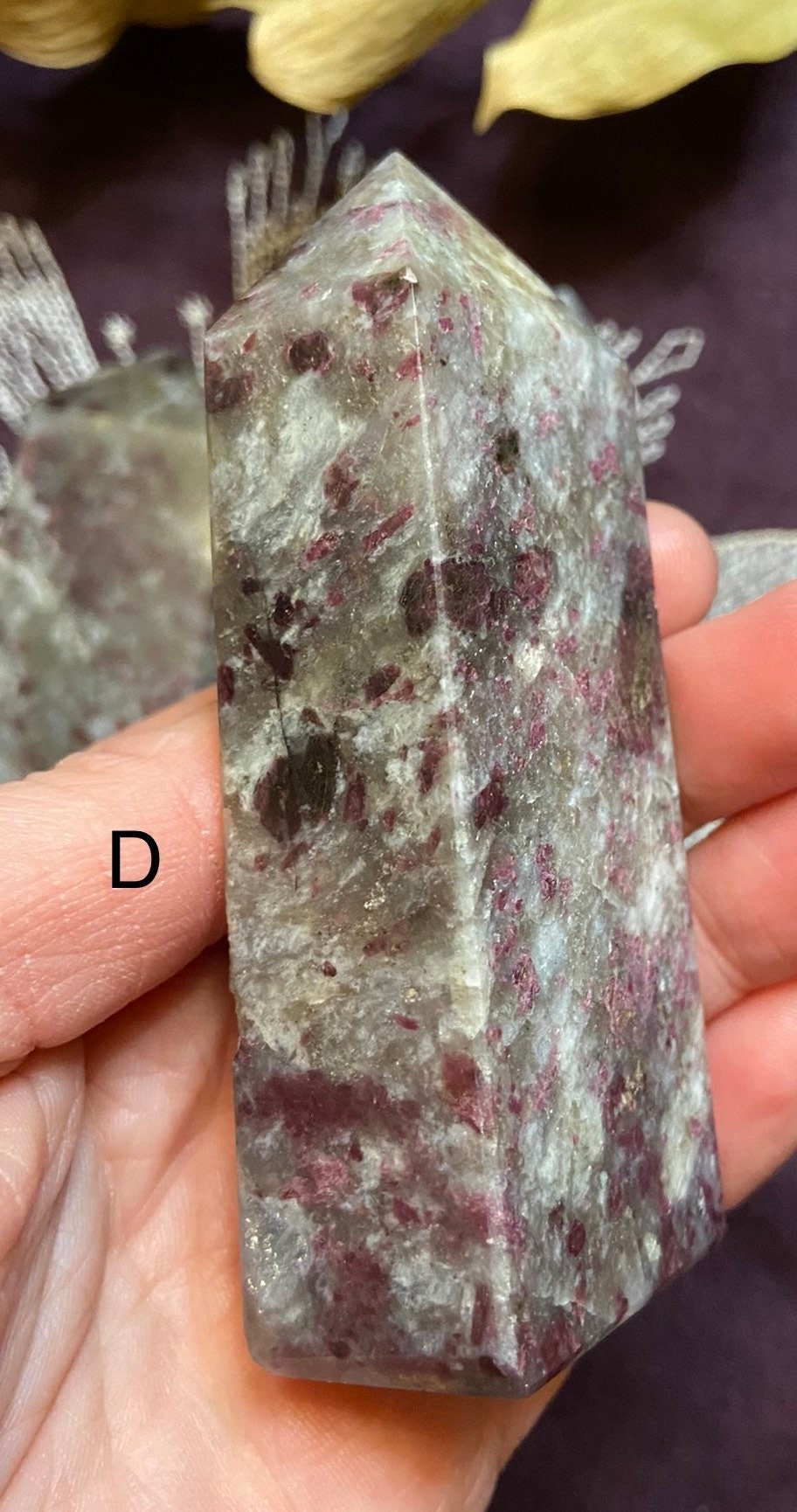 Plum Blossom Tourmaline Point, Plum Blossom Tourmaline Tower, Natural