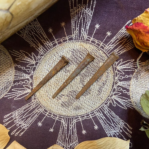 2 Inch Rusty Coffin Nails, Old Nails, Witchcraft, Pagan
