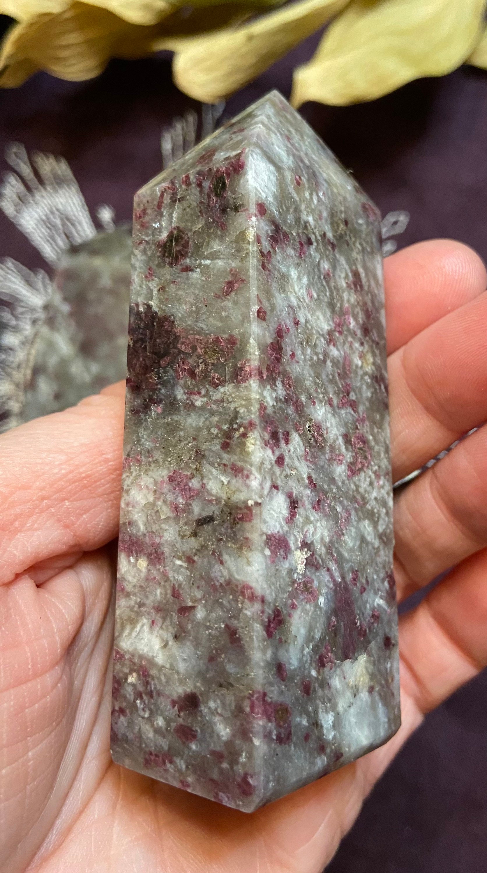 Plum Blossom Tourmaline Point, Plum Blossom Tourmaline Tower, Natural