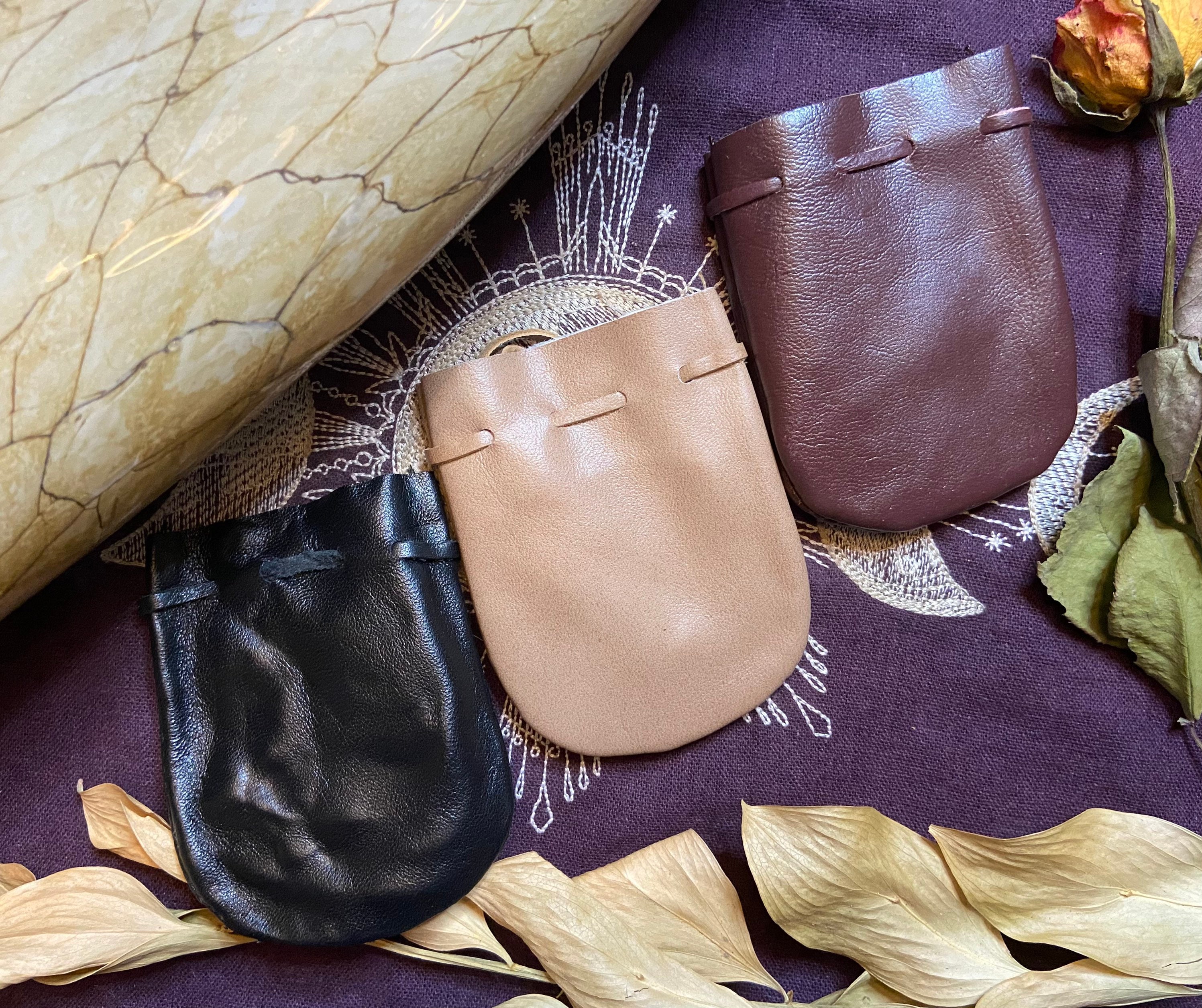 Personalized Leather Small Bag, Small Leather Pouch, Leather Coin Purse