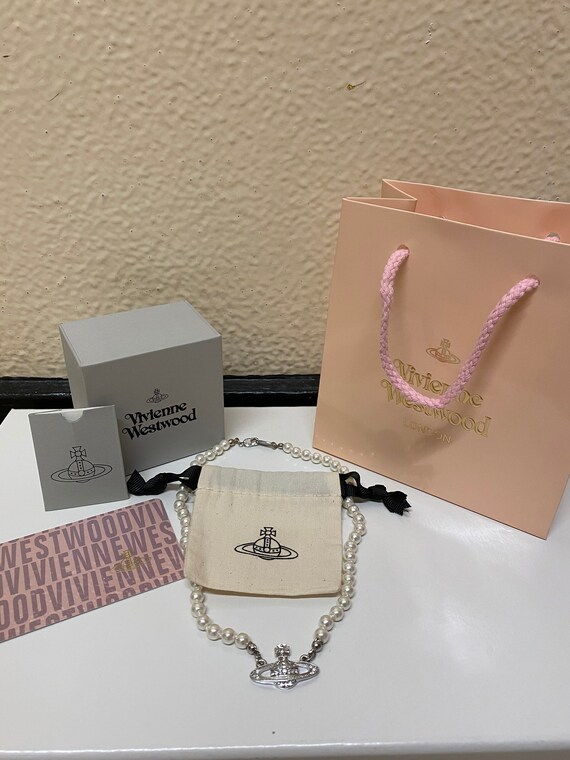 Vivienne Westwood Silver Pearl Choker Necklace Etsy Ireland