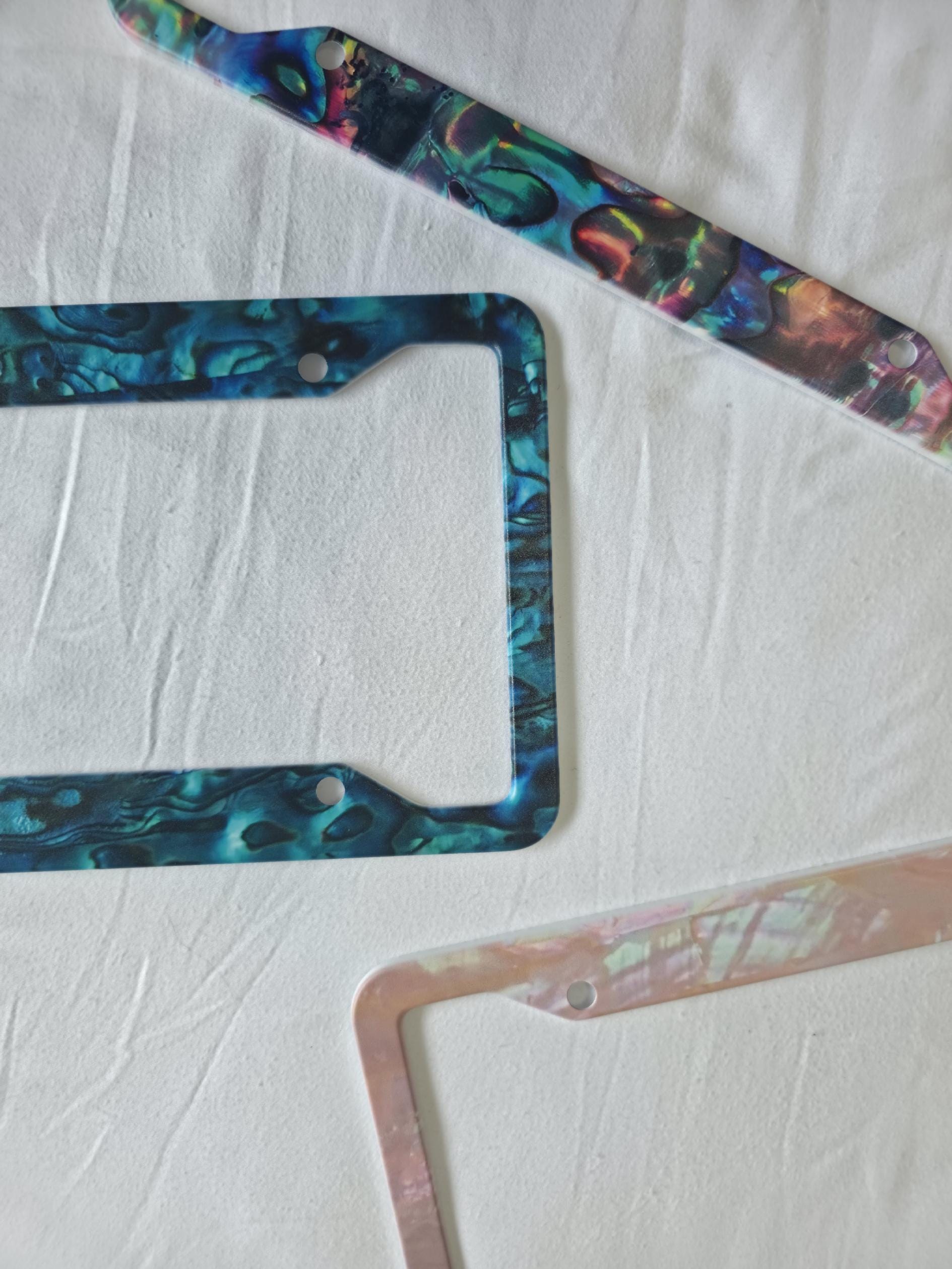 Shell Print Metal License Plate Frames - Summer Beachy Aquatic ...