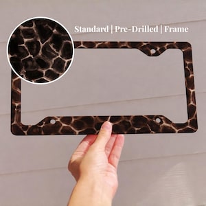 Schildpad metalen kentekenplaatlijst | Luxe girly autoaccessoire | Bruin neutraal esthetisch autodecor | Stijlvol autobordframe |