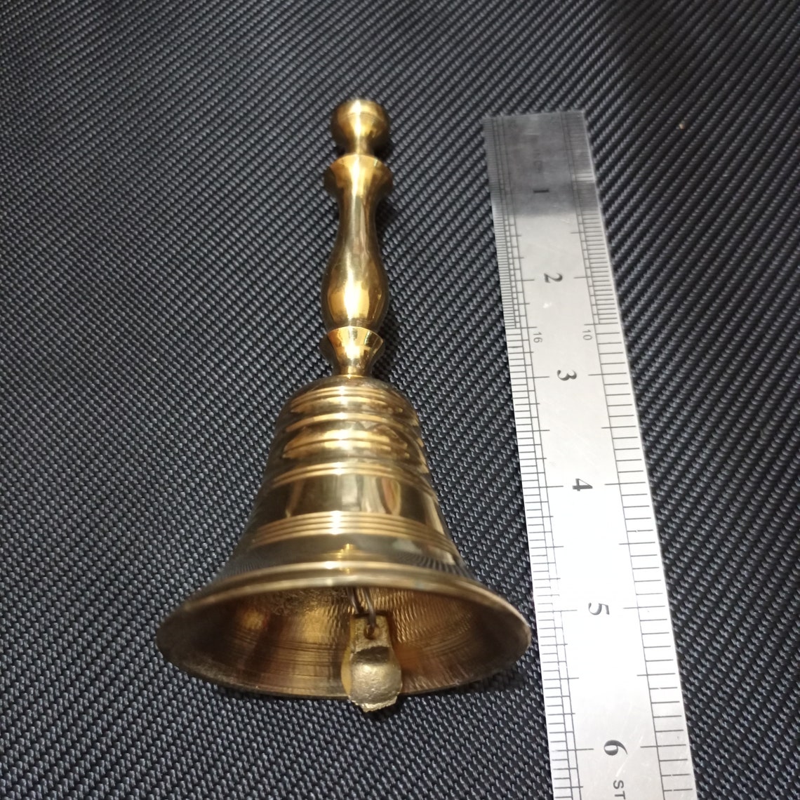 Brass Hand Bell Vintage Brass School Hand Bell Classic Etsy