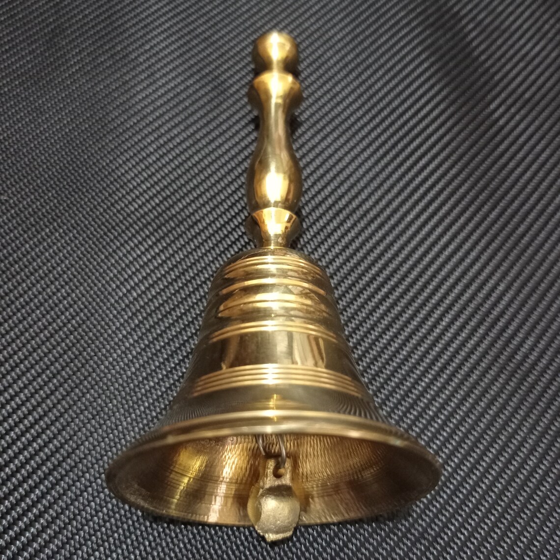 Brass Hand Bell Vintage Brass School Hand Bell Classic Etsy