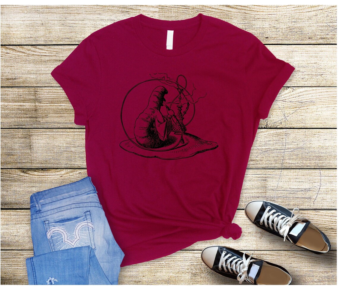 Alice in Wonderland's Hookah Smoking Caterpillar Tshirt Etsy