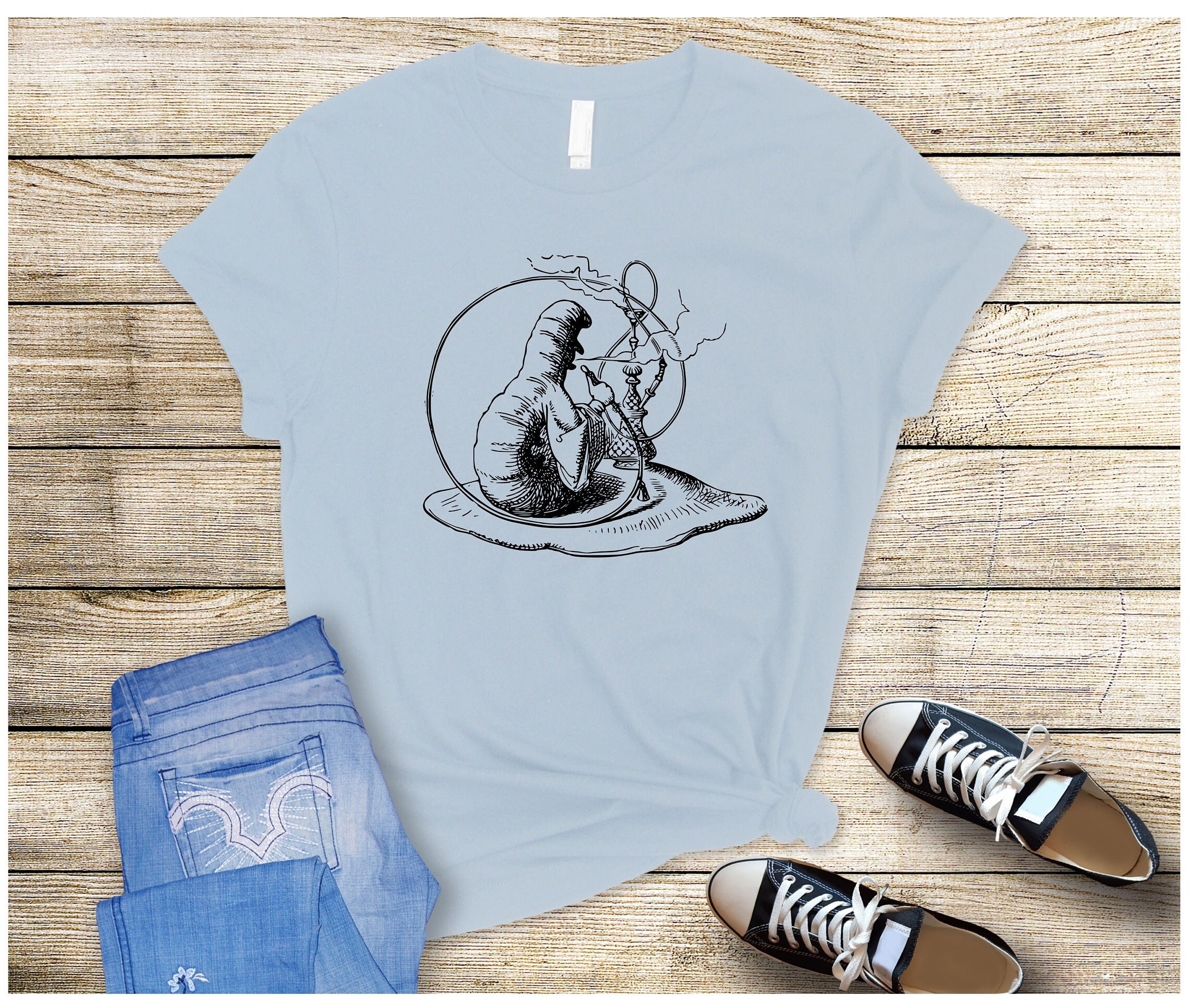 Alice in Wonderland's Hookah Smoking Caterpillar Tshirt Etsy