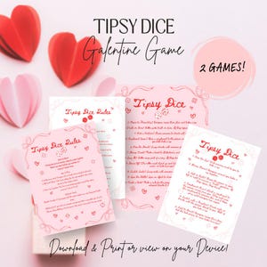 Tipsy Dice, Drunk Dice Drinking Game, Galentines Day Game, Girls Night, Friends Party Drinking Games, Ladies Night Game, Adult Drinking Game