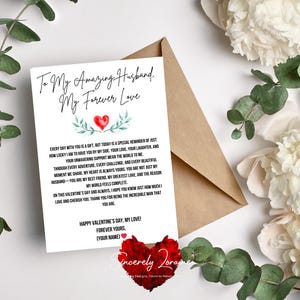 Marido Valentine, Cartão de Dia dos Namorados Personalizado para Marido - Download Digital, 5x7" Imprimível, Cartão de Amor Romântico, Para Ele, Sincero