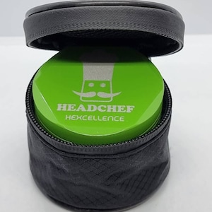 62mm Headchef Hexcellence Hardcore Grinder in Green - Non Stick ceramic coated Shredder with sifter tool Herb Shredder + smell proof case