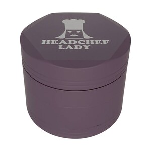 NEW 55mm Headchef Lady Grinder - Tulip Purple - Super Sharp Teeth - Silk Touch- High Quality! - Fast & Free Post