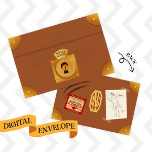 Animaux sorciers magiques · Enveloppe Téléchargement instantané · Enveloppe pour carte de vœux · Prêt à imprimer · Cadeau magique · Article numérique