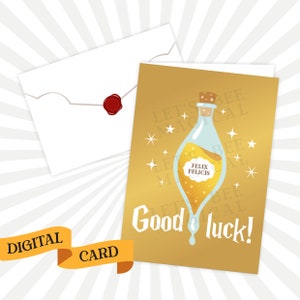 Bonne chance! · Potion · Téléchargement instantané de carte numérique · Carte de vœux prête à imprimer · Cadeau magique · Article numérique