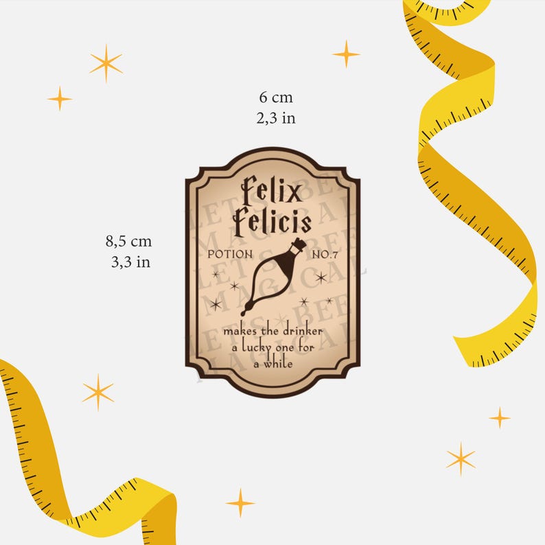 Magical Luck Potion Wizard · Printable Bottle Drink Label · Instant ...