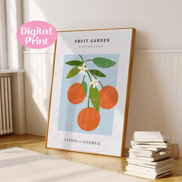 Orange · Fruit Garden Digital Print · Instant Download · Printable Wall Art · Flowers · Ready To Print · Aesthetic & Cute Prints