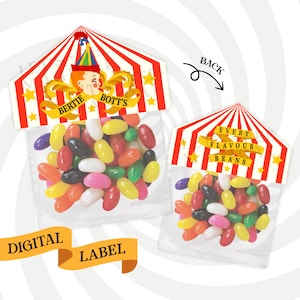 Bonbons magiques pour sorciers · Sachet de friandises · Étiquette imprimable · Téléchargement instantané · Prêt à imprimer · Fête d'anniversaire et d'Halloween · Article numérique