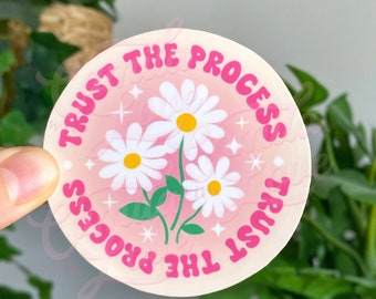 Trust The Process · High Quality Waterproof Vinyl Sticker · Matte Finish · Water Bottle Phone Laptop Stickers · Aesthetic Stickers